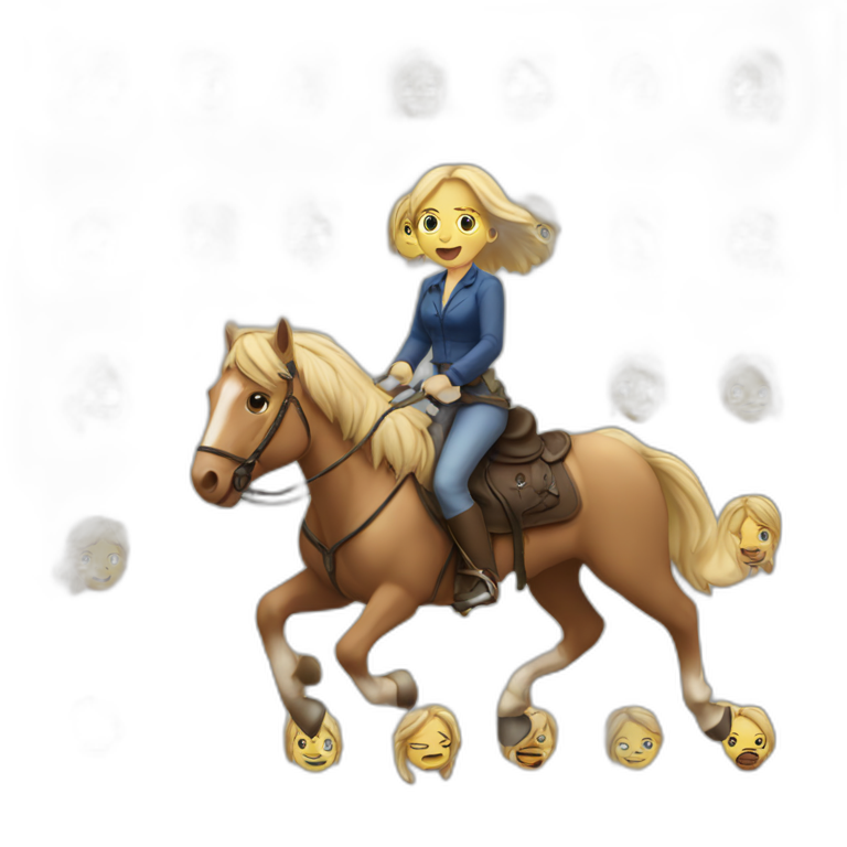 Light hair women riding Cringer emoji