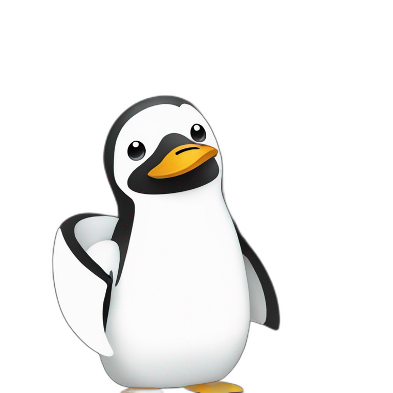 "Focused Penguin in Black" emoji