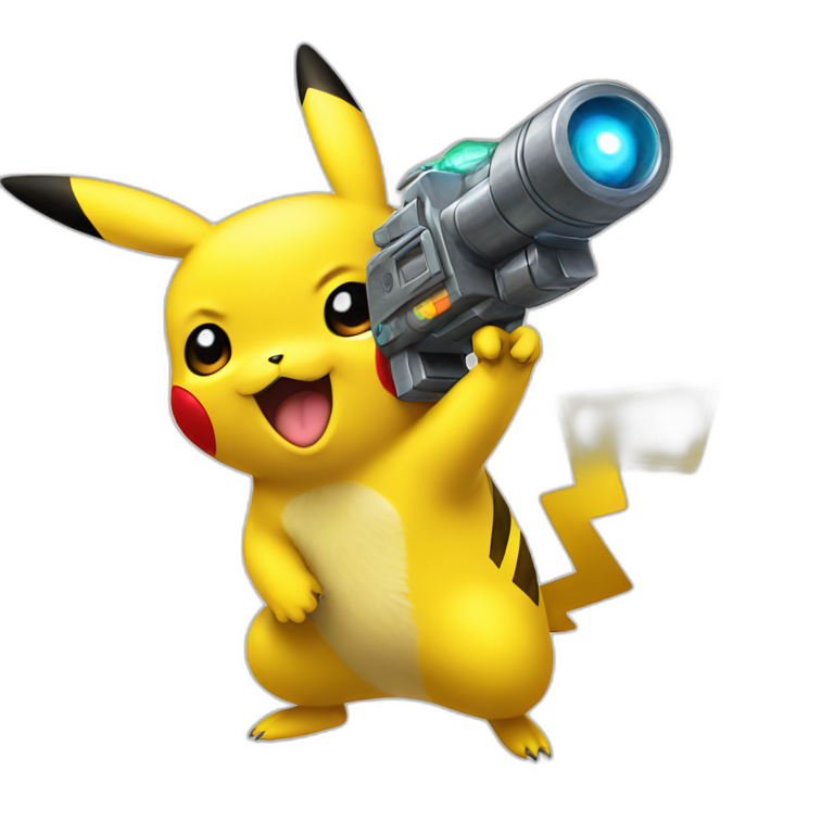 pikachu holding raygun emoji