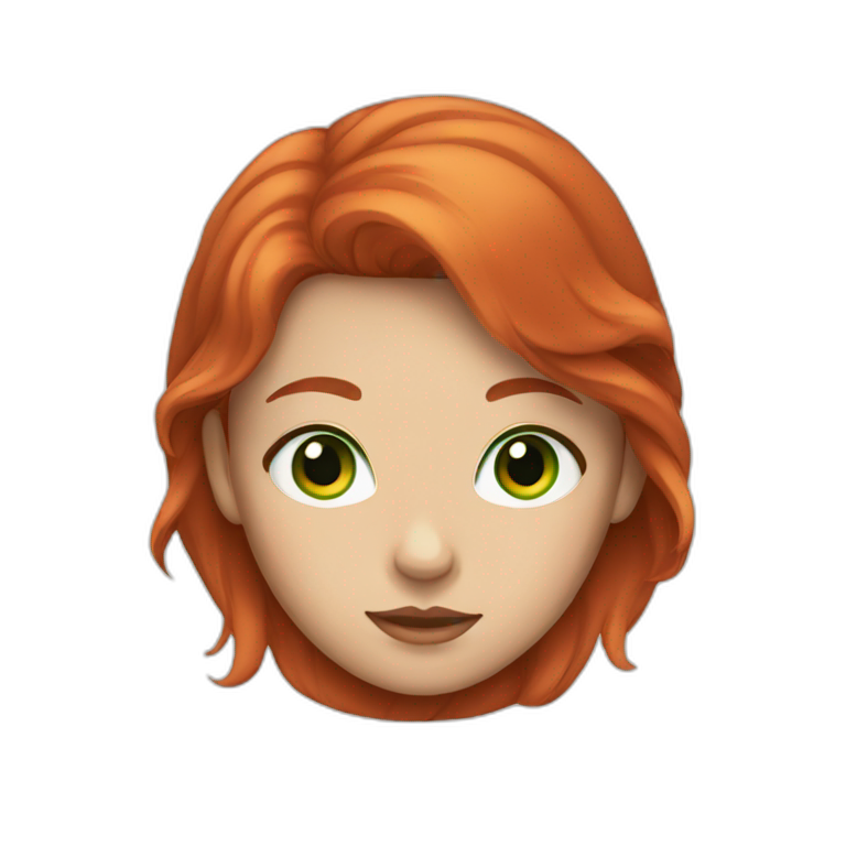 girl with red hair and green eyes emoji