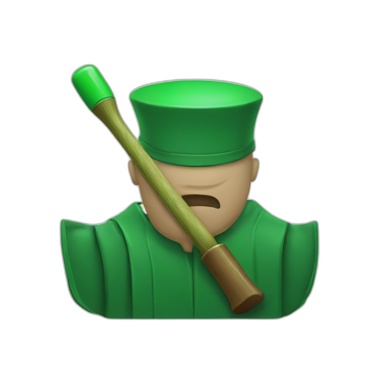Green judge with hammer emoji