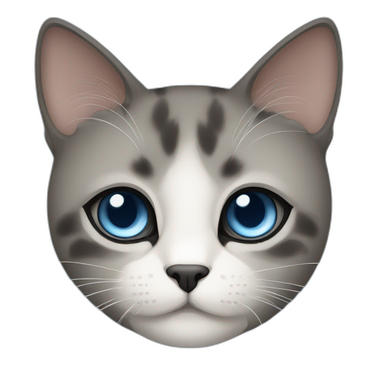black face blue eye simaese cat emoji