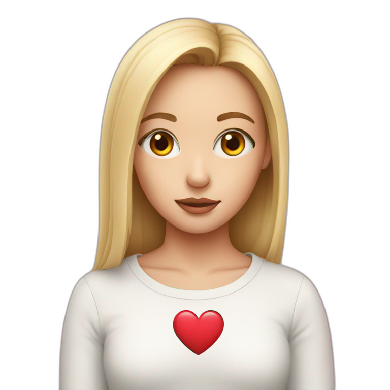 girl with heart in eye emoji