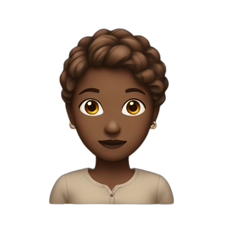 Dark girl with brown hair emoji
