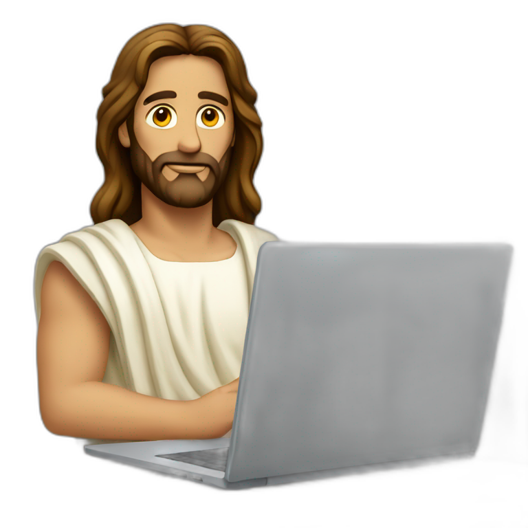 Jesus on laptop emoji