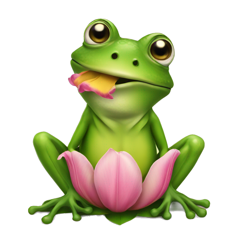 Frog with tulip emoji