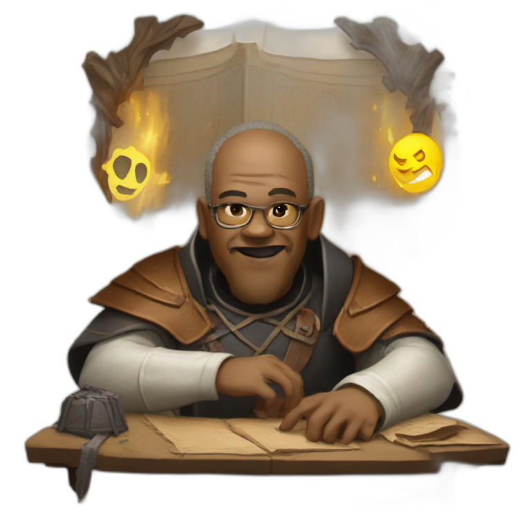 dungeon master in front of dm screen emoji