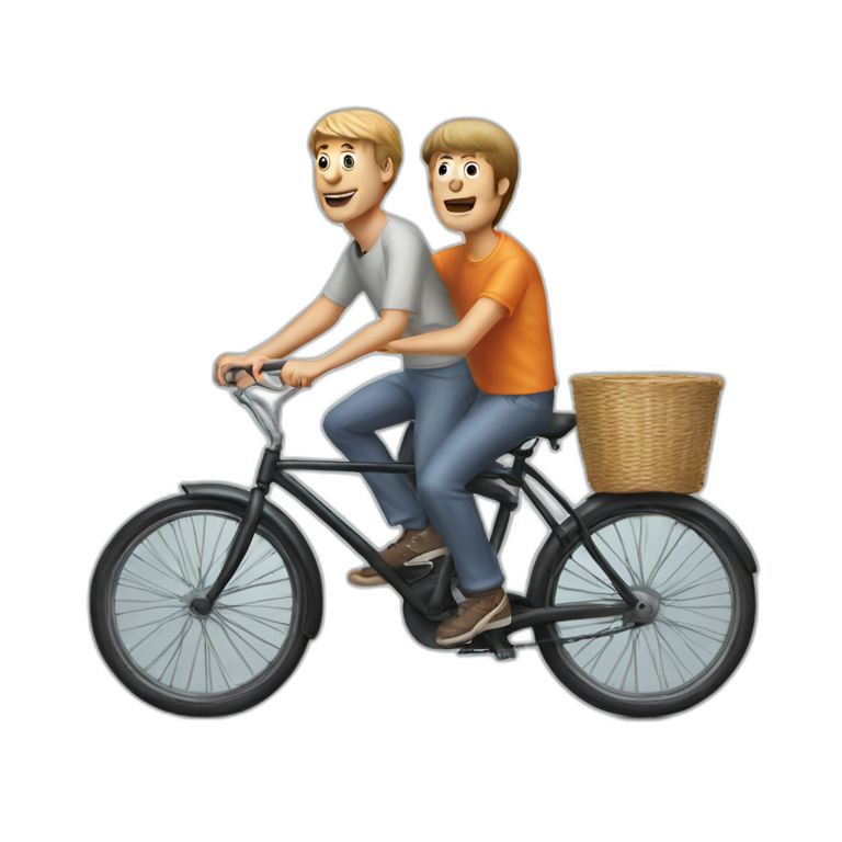 dumb and dumber on a bycicle emoji