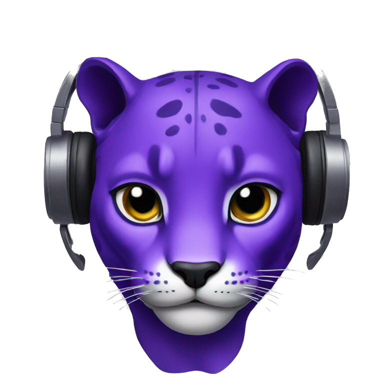 purple panther with headphones emoji