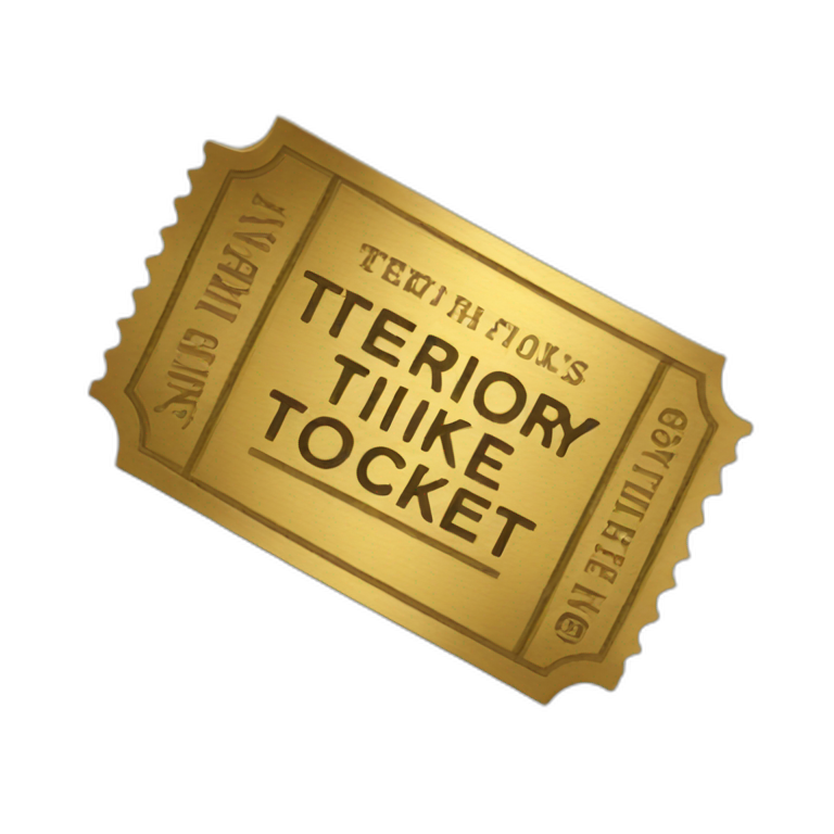 golden ticket that says territory emoji