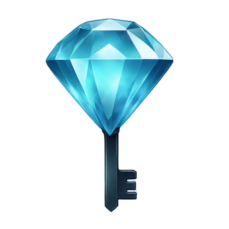 glassy diamond key emoji