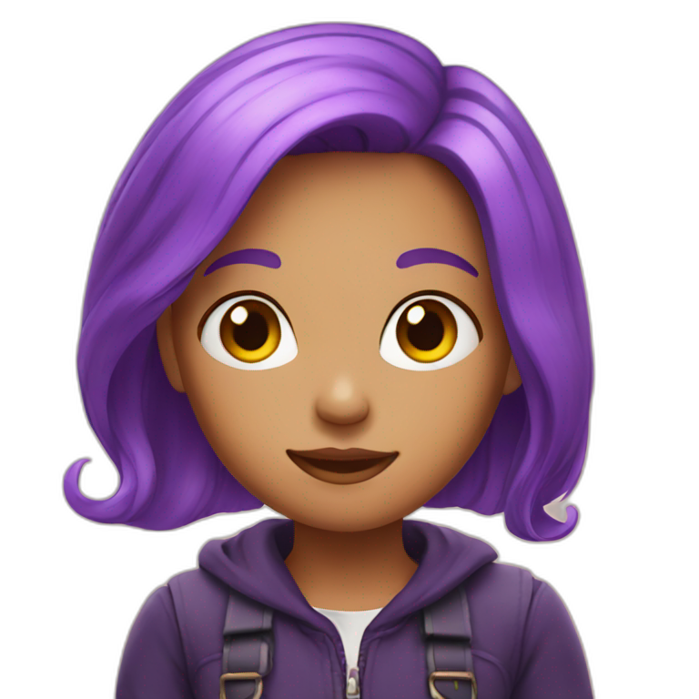  Girl with purple hair emoji