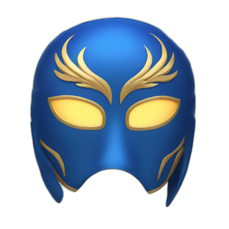 A wrestling mask with a blue phoenix on it emoji