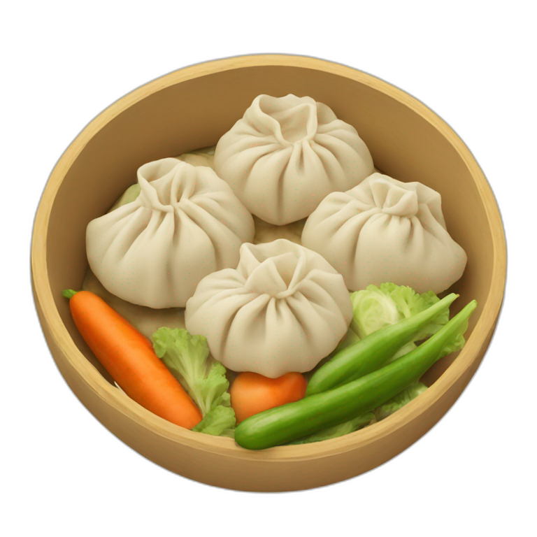 Dumplings and veggies emoji