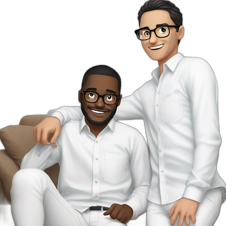 two boys in white shirts emoji