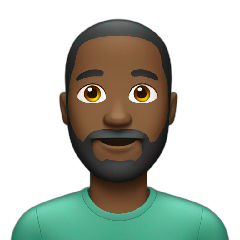 Black man with beard emoji