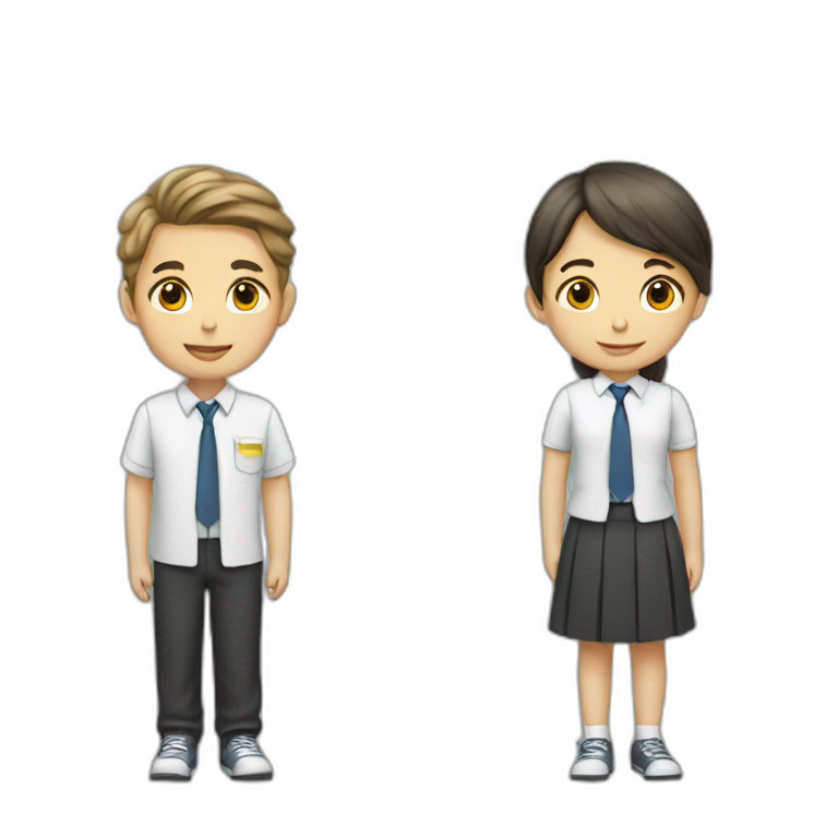 Primary school boy and girl emoji