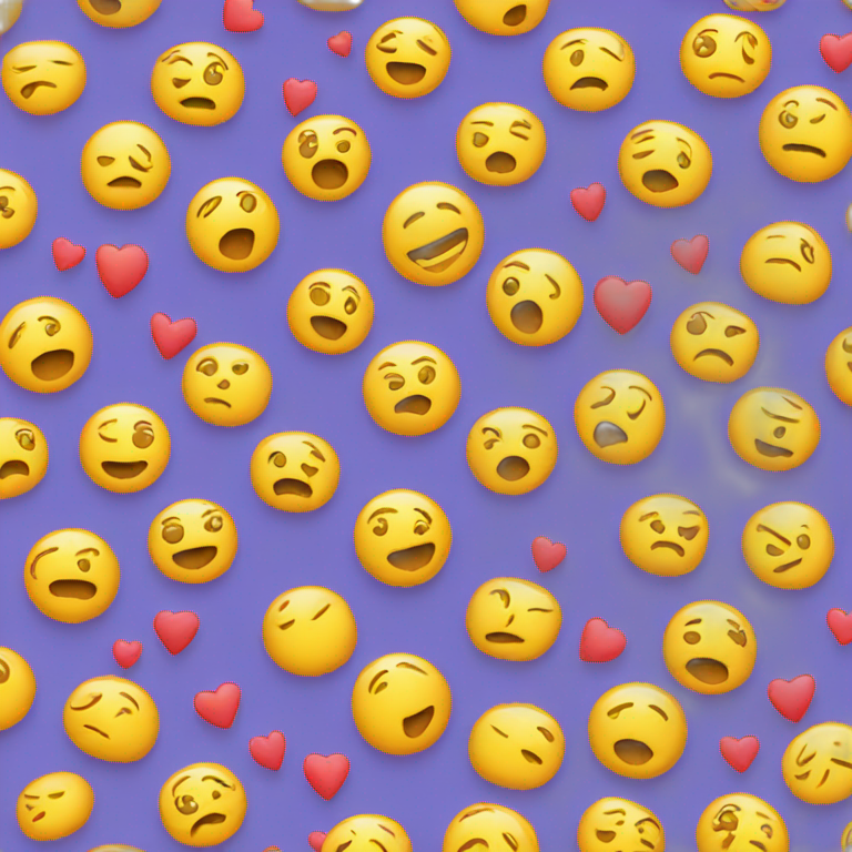 pleading yellow face emoji with hearts around emoji