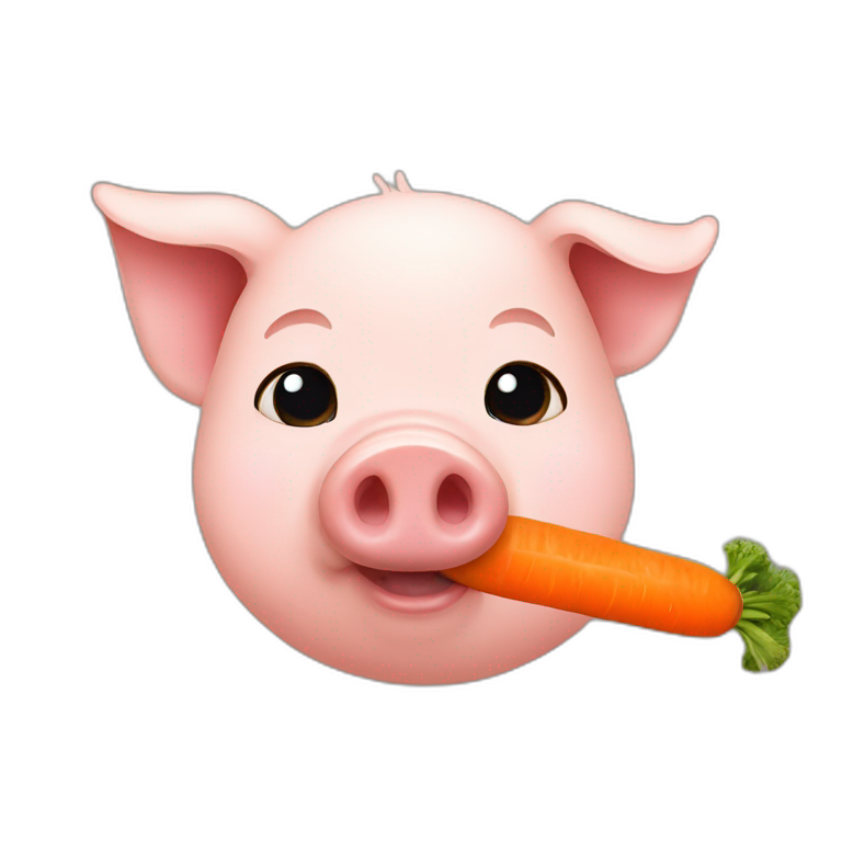 Pig eating a carrot  emoji