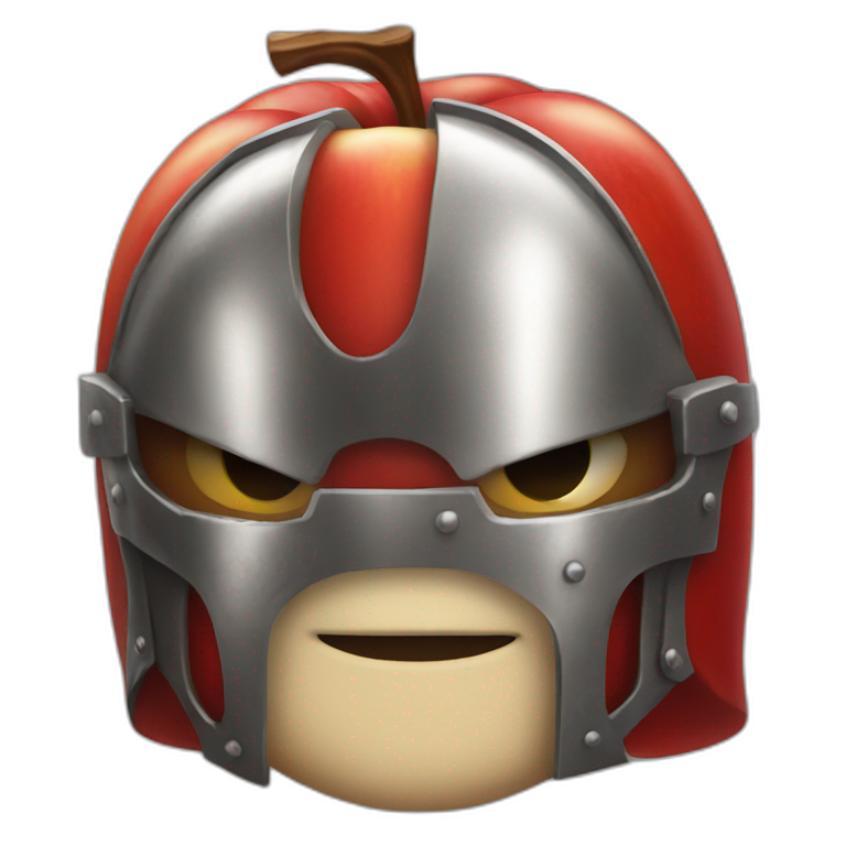 smiling red apple in knight armor emoji