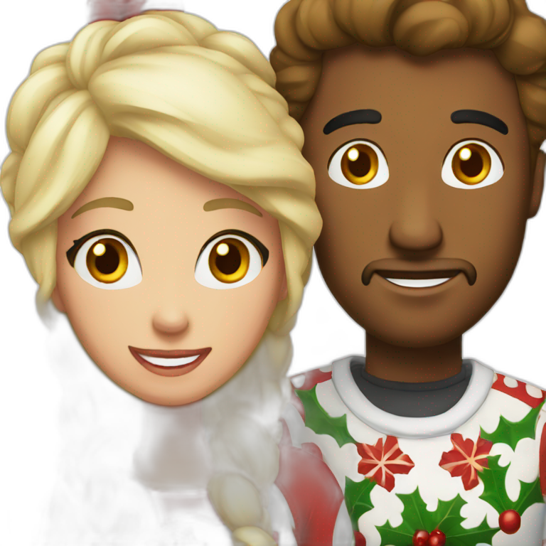 Christmas couple emoji