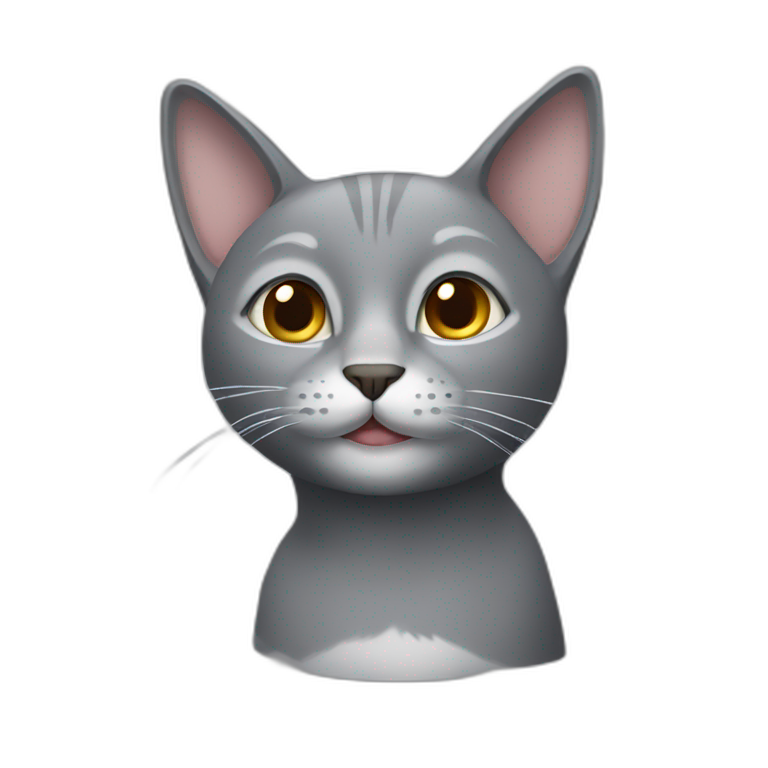 Grey cat with clipped ears emoji