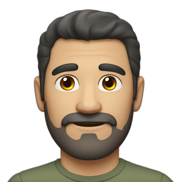 dark-haired Spanish man without beard and mustache, 50 years old emoji