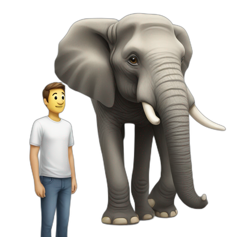 elephant next to a man emoji