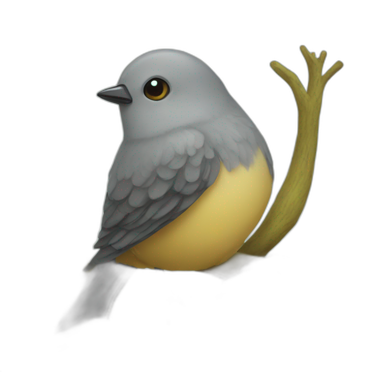 A little bird on a tree emoji