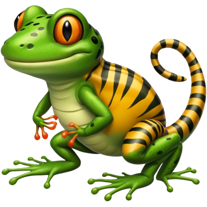 Frog with tiger body and scorpion tail Sticker