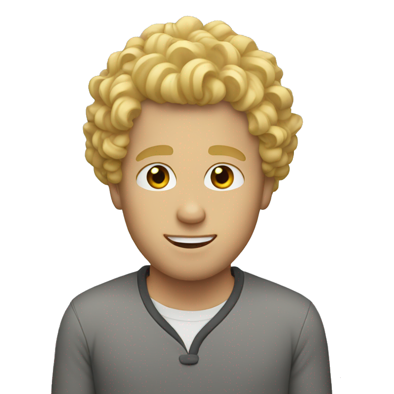 guy with curly blonde hair emoji