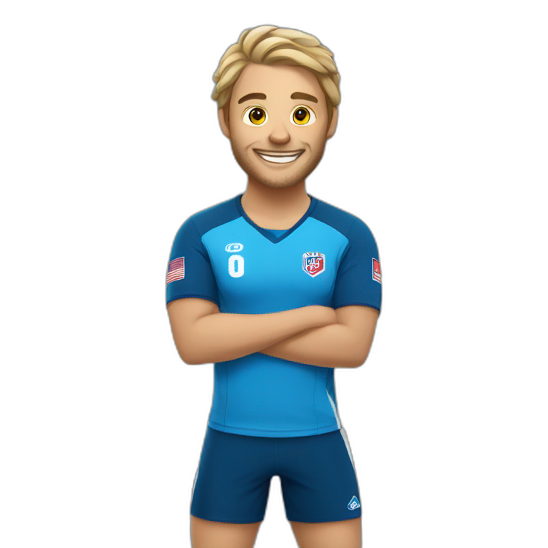 handball player with smile emoji