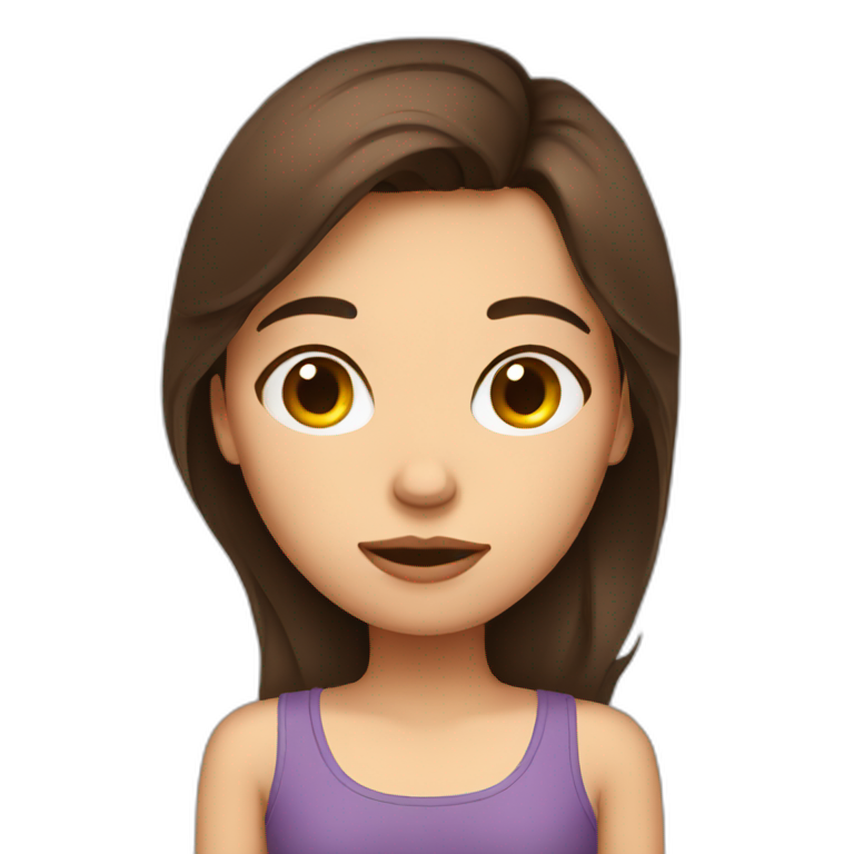 sleepy brunette girl emoji