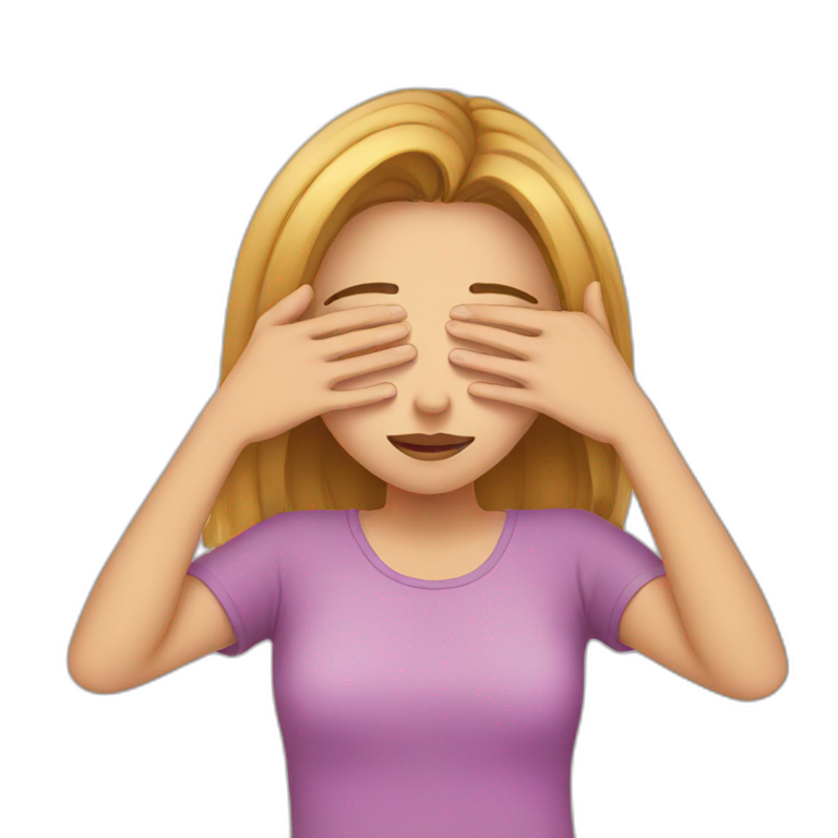 girl covering her eyes emoji
