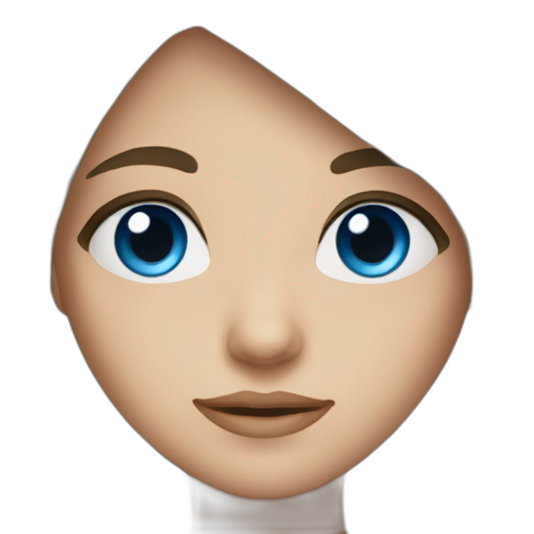 girl with blue eyes and long dark brown hair  emoji