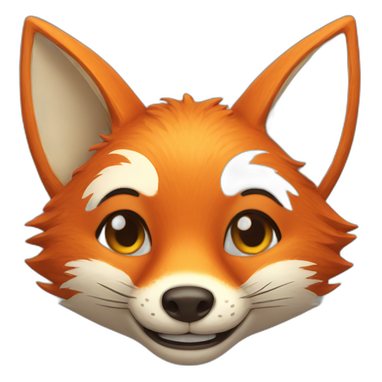 one smiling fox head emoji