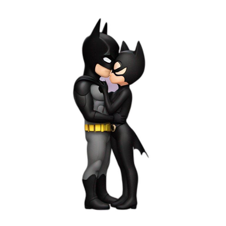 Batman kissing catwoman emoji
