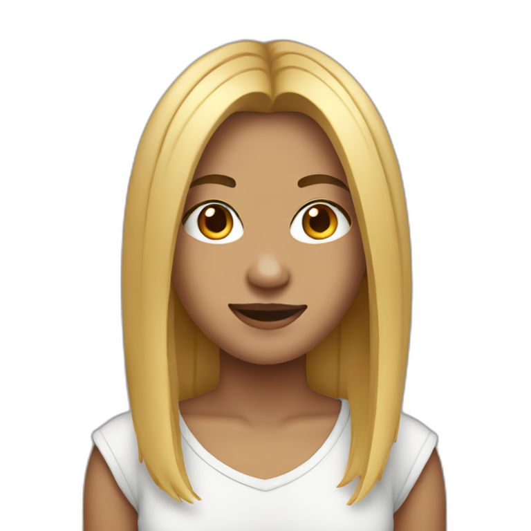 Teenager with middle part hair short emoji