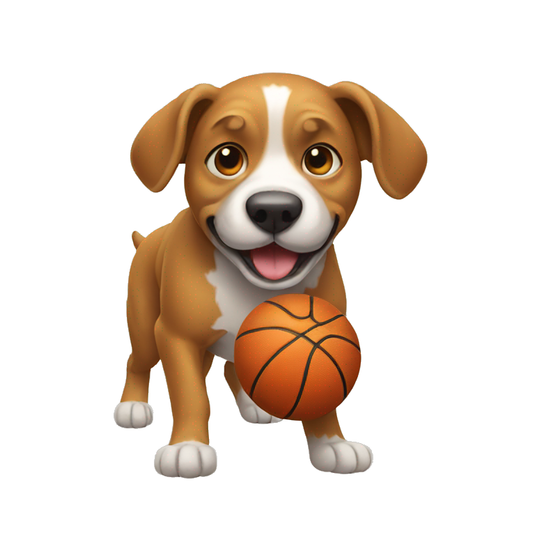 dog playing basketball emoji