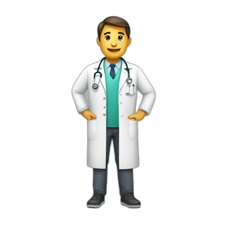 Doctor with the letters “MEDIFIN” on his clothes emoji
