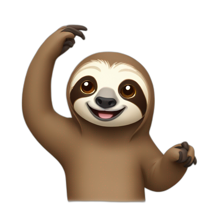 sloth with italian hand gesture emoji