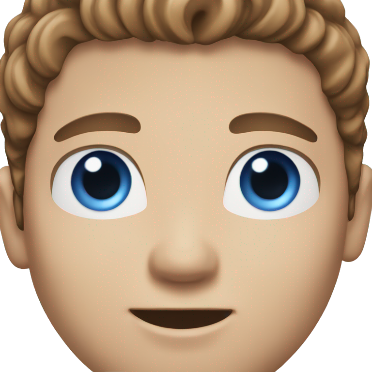 White man with brown hair and blue eyes emoji