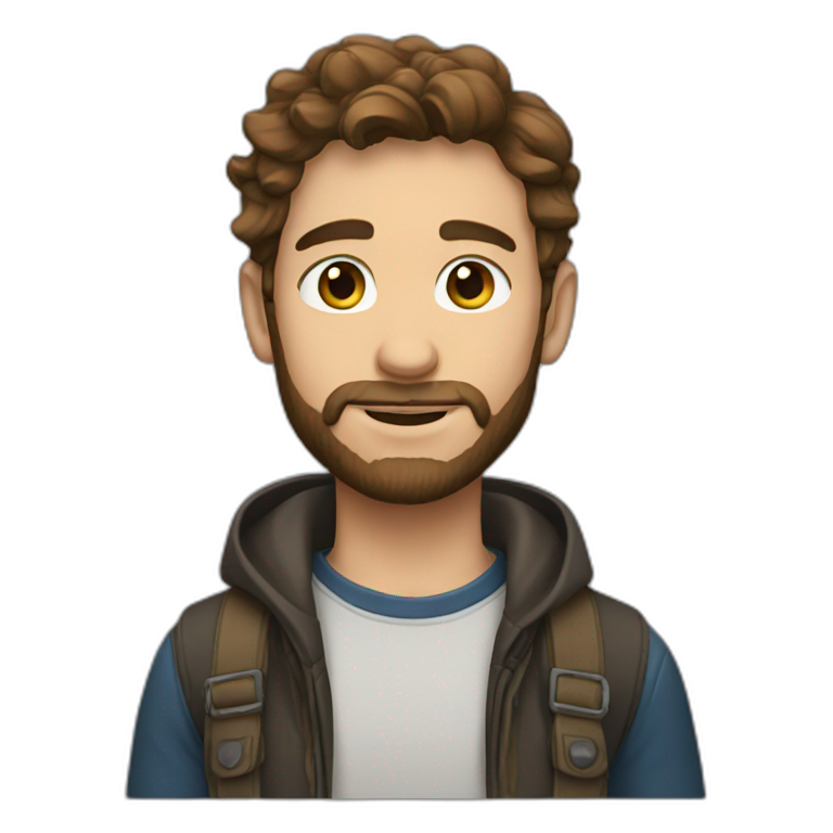 a young man with brown hair and beard emoji