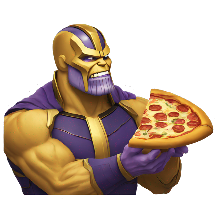 Thanos eating pizza emoji