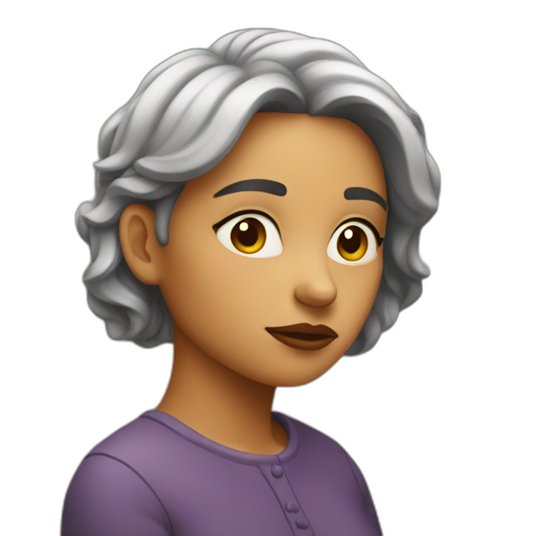 pensive, thoughtful woman emoji