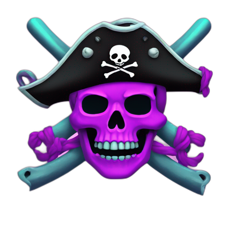 pirate flag neon vaporwave emoji