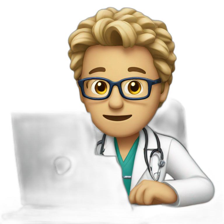 the doctor at the computer emoji
