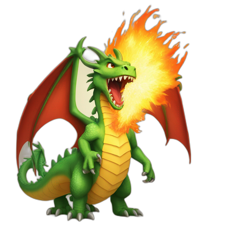 Aggressive fire-breathing dragon emoji