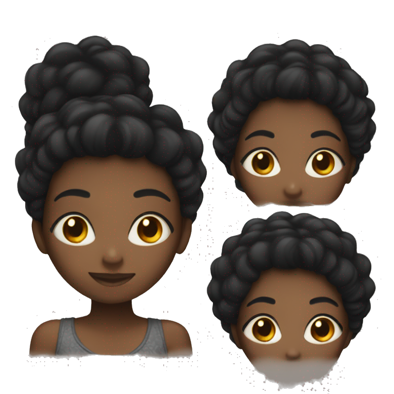 Black girl with black hair emoji