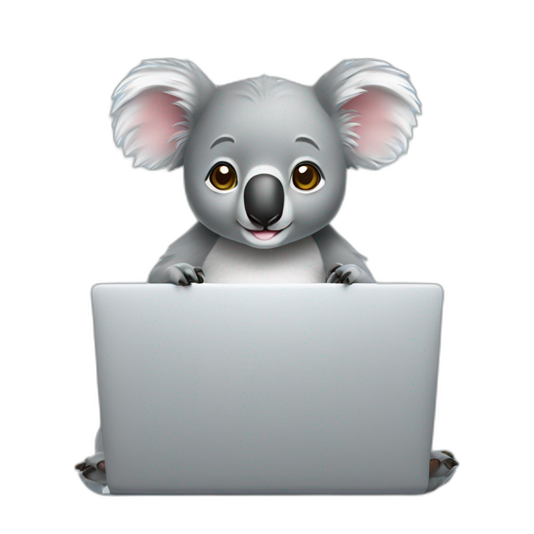 Koala on laptop emoji